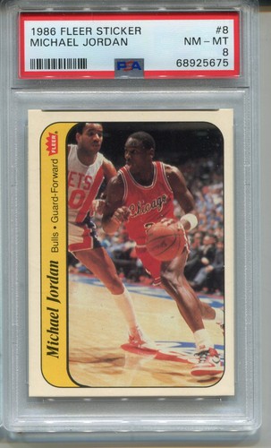 1986 Fleer Michael Jordan Rookie Card PSA 8 NM MINT Graded Sticker #8 Centered
