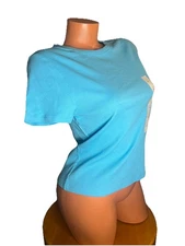 BANANA REPUBLIC Factory Women’s NWT T-Shirt L Blue Crewneck Short Sleeve Ribbed