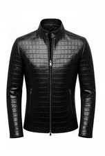 Handmade Men?s Black Leather�Jacket|Genuine Sheepskin LeatherJacket|Gift For Him