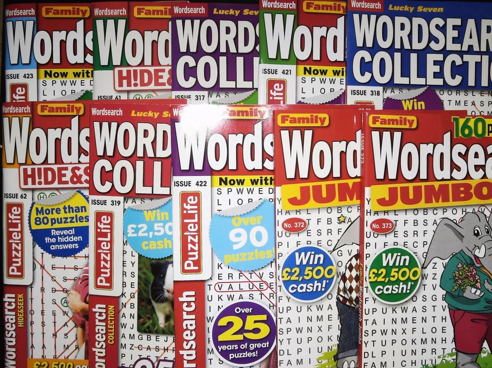 10 Wordsearch Puzzle Books Adults Books Mags - You get all 10 - Great Value NEW
