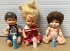 Vintage 1976 Mattel Heart Family Baby/Toddler Girl Doll,Boy, Uneeda Doll,Bottles
