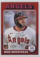 2024 Topps Heritage Red Border Mike Moustakas (White Above Card Number) #347 2g8