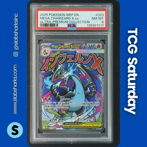 2025 POKEMON MEP EN-ME BLACK STAR PROMO #023 MEGA CHARIZARD X EX PSA 8
