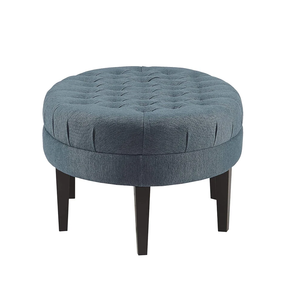 Martin Oval Surfboard Tufted Cocktail Ottoman Soft Fabric, All Foam, Wood Fra... - Image 3 of 4