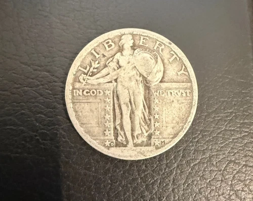 1919-D 25c Standing Liberty Silver Quarter - AU