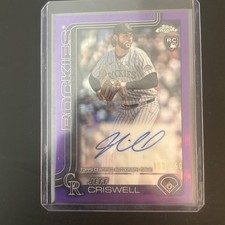 2025 Topps Chrome - Rookie Autographs Jeff Criswell #RA-JCR Purple Refractor...