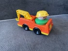 Vintage Fisher Price Chunky Little People 1990 Tow Truck W/ Worker