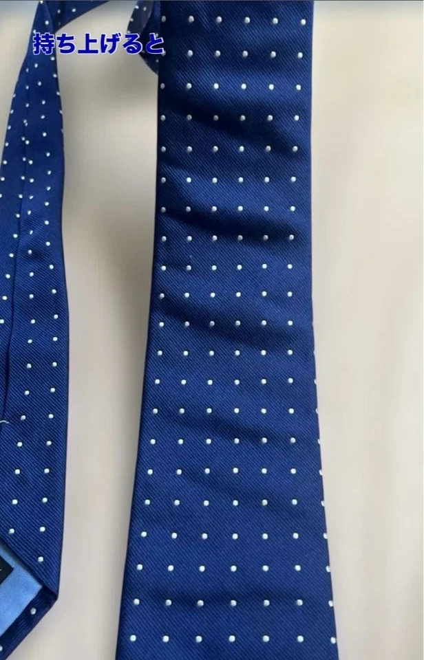 Corbata Cuello Drake Azul Blanco Punteada 100% Seda Hecha a Mano en Inglaterra Muy buen regalo Foto 3 de 4