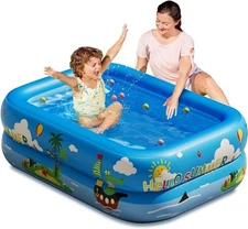 Inflatable Pool for Kids, Small Blow up Swimming Pool (10" L x8 W x 3" H), Uniqu