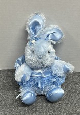 Walmart Blue Bunny Rabbit 7" Plush Stuffed Animal Vintage Easter Dress