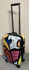 Heys A New Day 21" Transparent Carry On Luggage Spinner Romero Britto Hard Shell