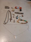 Good VINTAGE COSTUME JEWELRY LOT CHINESE GOLD TONE BRACELET PENDANTS NECKLACES