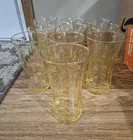 Vintage Depression Glass Yellow Paneled Tumbler
