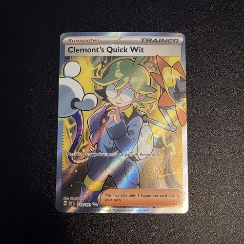 Pokémon TCG Trainer Card Clemont's Quick Wit Rare Holo, 243/191, Surging Sparks