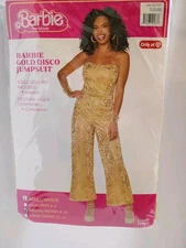 Barbie Halloween Costume Barbie Gold Disco Jumpsuit Women's Medium M 8-10 New