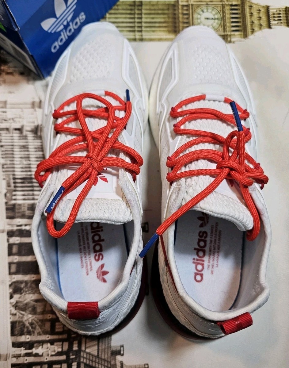 Adidas ZX 2K Boost Gradient Fade Sole White Red Navy #FZ4640 Men's