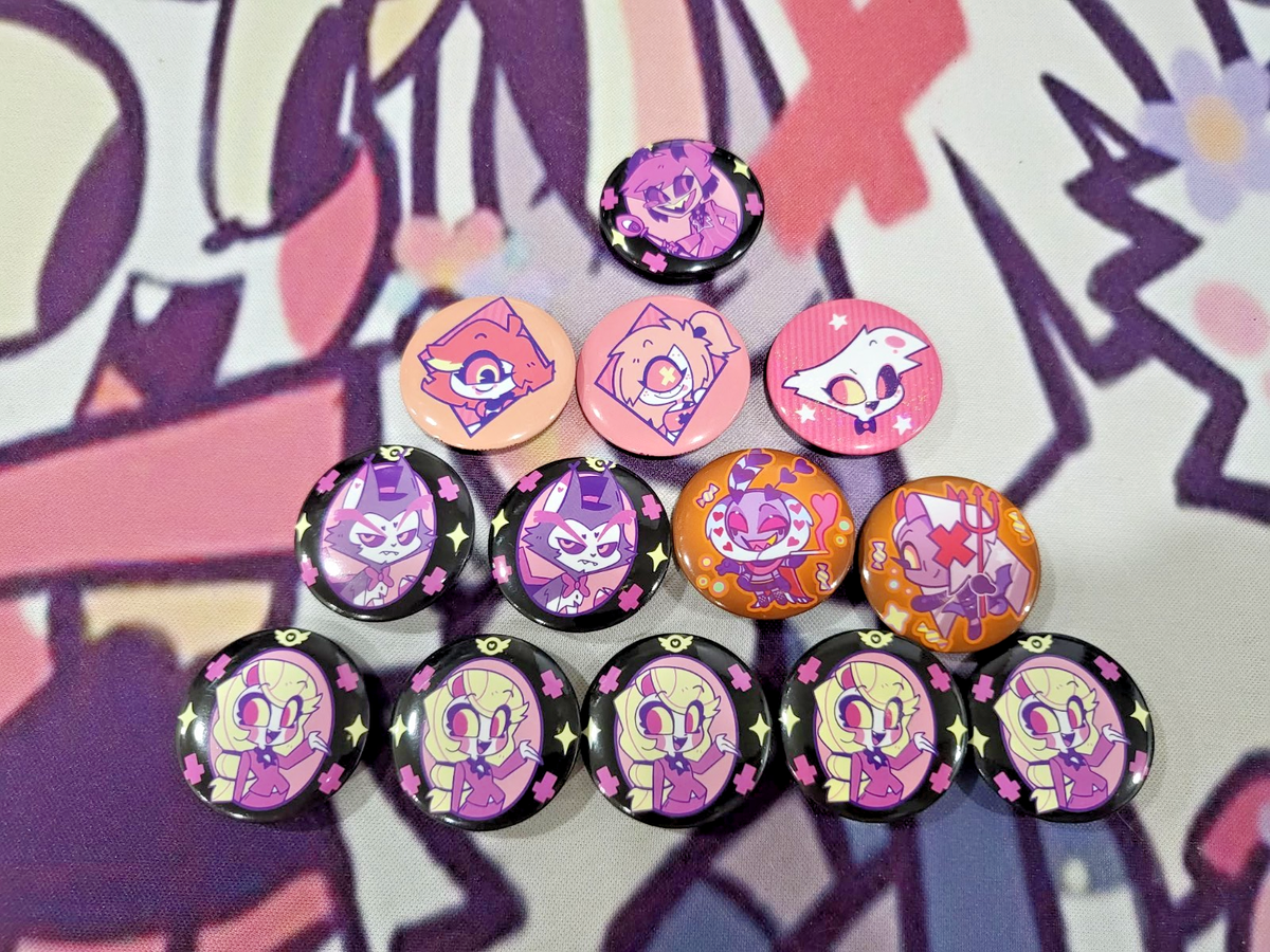 Hazbin Hotel Button Pins Mystery Pack Hot Topic Exclusive - Pick
