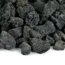 Natural Volcanic Lava Rock 3/4 Inch 10 Lbs Black Fireplace Garden Landscape