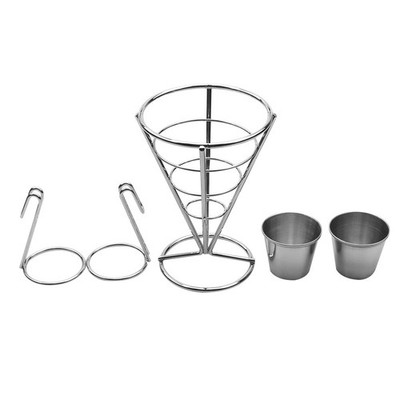  1 Set Iron Art Single-Head-Chips-Rack Galvanisiert konische Snacks Korb