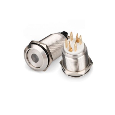 22mm Stainless Steel Latching Waterproof IP65 Dot LED Metal Push Button SwitchCE