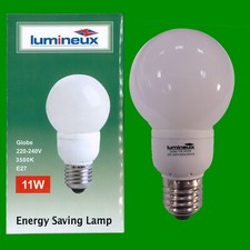 6x 11W (=60W) Low Energy Power Saving CFL GLS Light Bulbs ES E27 Edison Screw