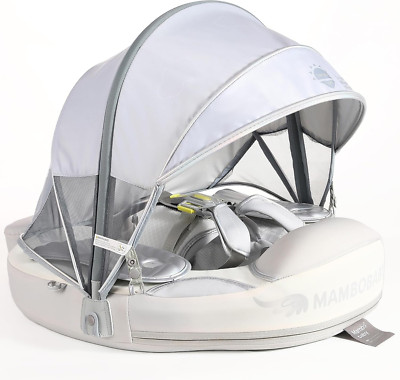 Mambobaby Float with Canopy - Limited Edition Silver Baby Swim Float
