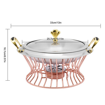 2L Round Chafing Dish Stainless Steel Buffet Catering Chafer Party Food Warmer