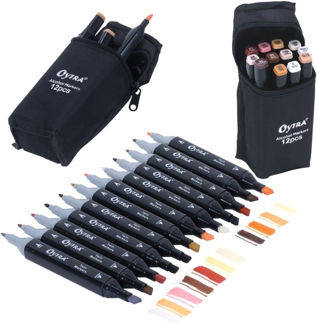 Markers Dual Twin Tip Art Sketch Pens Touch 12 Count (Pack of 1), Multicolor-image