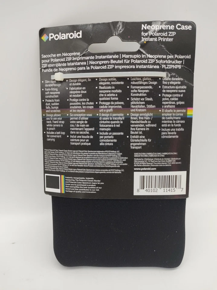 Black Polaroid Neoprene Pouch for The Polaroid ZIP Mobile Printer PLZIPNPB NEW - Image 3 of 4