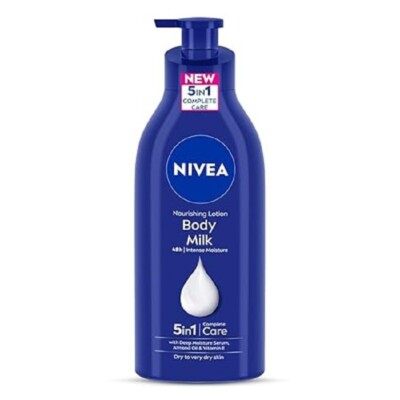 NIVEA Nourishing Body Milk 600ml Body Lotion | 48 H Moisturization | With 2X Alm