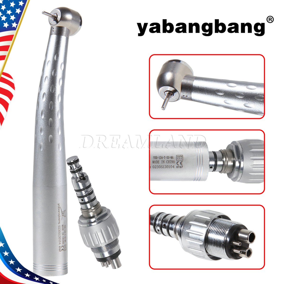High-Speed Dental Handpiece With 4-Hole Swivel Coupler – Fits Kavo, Single Spray, Autochuck FG 1.60mm