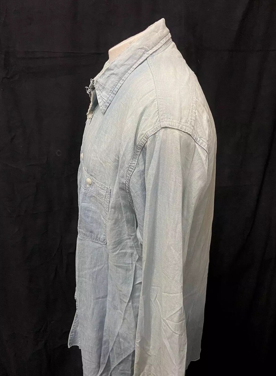 40s〜50s Bluechambrayworkshirt 40s Blue Chambray Work Shirt Original Repairs | eBay