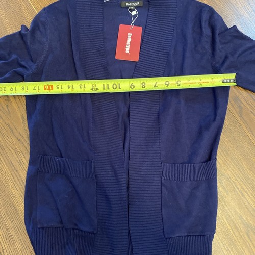 Redhotype Cardigan Women’s Small NWT Navy Blue Open Front Pockets Light - Picture 8 of 9