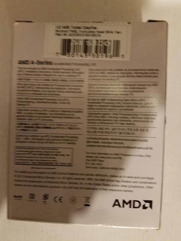 AMD A4 5300 Dual Core 3.4 GHz Socket FM2 CPU AD5300OKHJBOX - Image 4 of 4