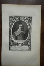 BERNARD DE NOGARET DUC D'ESPERNON . PORTRAIT. ORIGINAL ENGRAVING. 1760