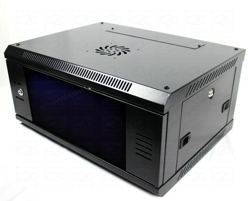 6U 450mm 19" Black Network Cabinet Data Comms Wall Rack, Patch Panel Switch LAN. - 第 1/9 張圖片