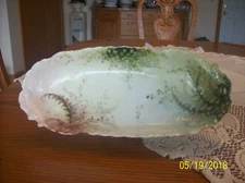 W. Guerin France Limoges Antique Porcelain China Celery Serving Dish Bell Floral