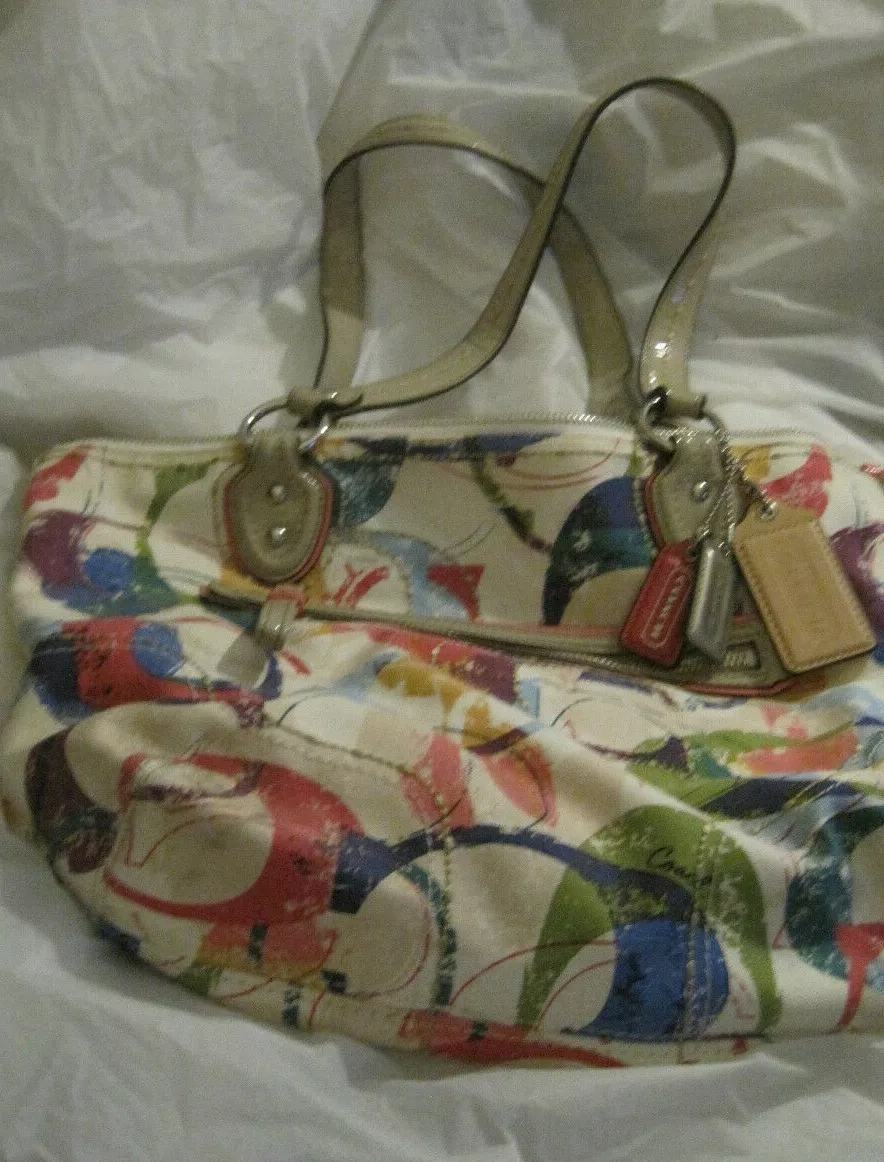Coach multicolor purse sales