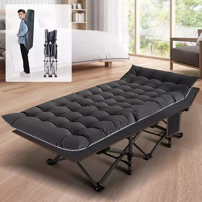 SENSCH Camping Cot Heavy-Duty Portable Camping Bed Folding Sleeping Bed with Mattress