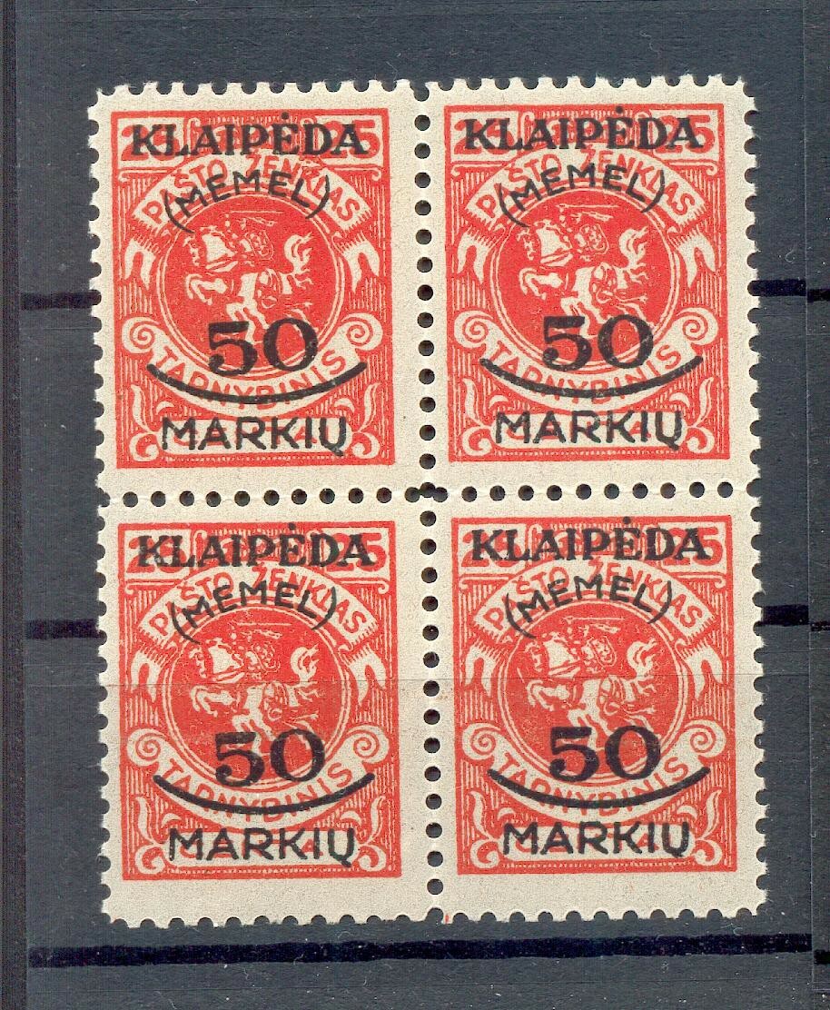Memel 126 block of four MNH mint never hinged 80EUR (R1493