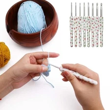 New 8Pcs Crochet Hooks Set Needles Crafts Sewing Knit Tool Solid Grip Gift