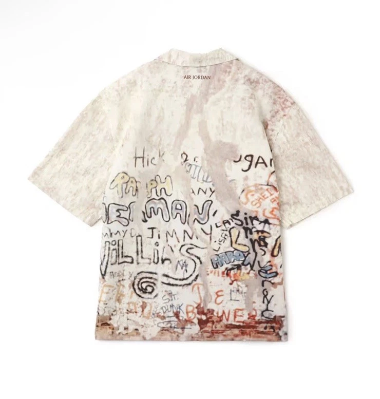 Air Jordan Camp Button Up Shirt Size  Medium Playground Scene Sail HF9347-133 - image 3 of 4