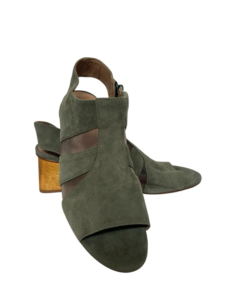 Tiradores de malla Anthropologie Bernardo Bailey gamuza verde militar para mujer talla 9M Foto 3 de 4