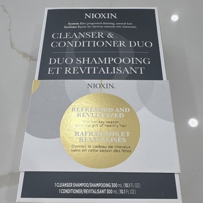 Nioxin System 2 Cleanser & Conditioner Duo 300mL for Thinning Hair, Peppermint