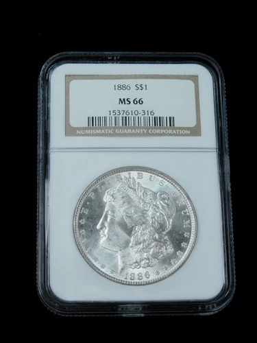 1886 $1 Morgan Silver Dollar - NGC MS66 Brown Label
