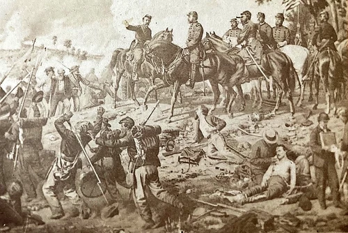 CIVIL WAR - BATTLE OF GETTYSBURG (2ND DAY FIGHT) STEREOVIEW PHOTO 1863