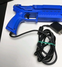 NYKO Cobra Light Gun Blue UN-80039 PS1 PS2 Sega Saturn Powers On Untested As Is 