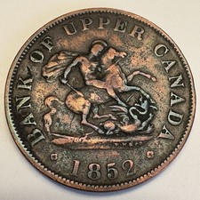 1852 Canada Half Penny Bank Token  FREE SHIPPING