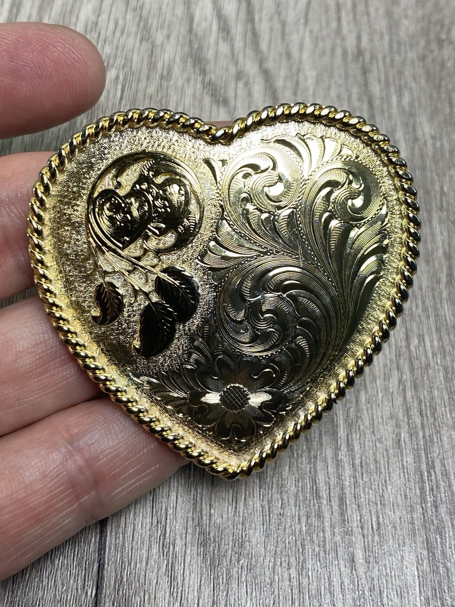 Heart Belt Buckle Montana Silversmiths Silver Plate | eBay display picture 1