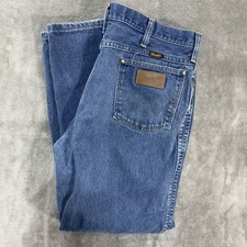 Wrangler Jeans Mens 36x30 Blue Denim Western Cowboy Cut Made in USA Vintage